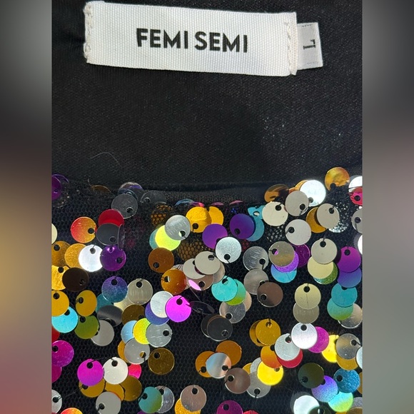 Sequin Multicolor Dress Boat Neck Party Dress New Year’s Eve Dress Holiday Large - Picture 6 of 9